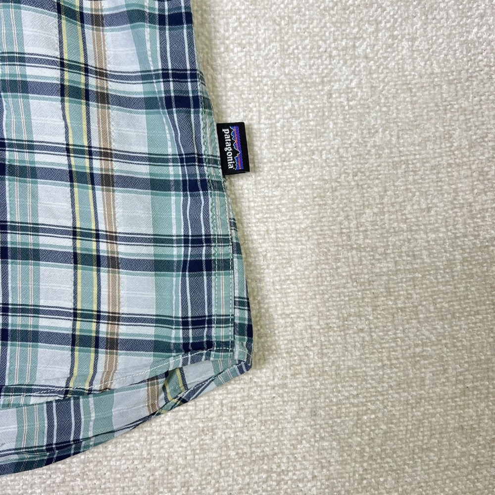 Patagonia Mens Seersucker Puckerware Button‎ Down Short Sleeve Plaid Casual L - Picture 5 of 7